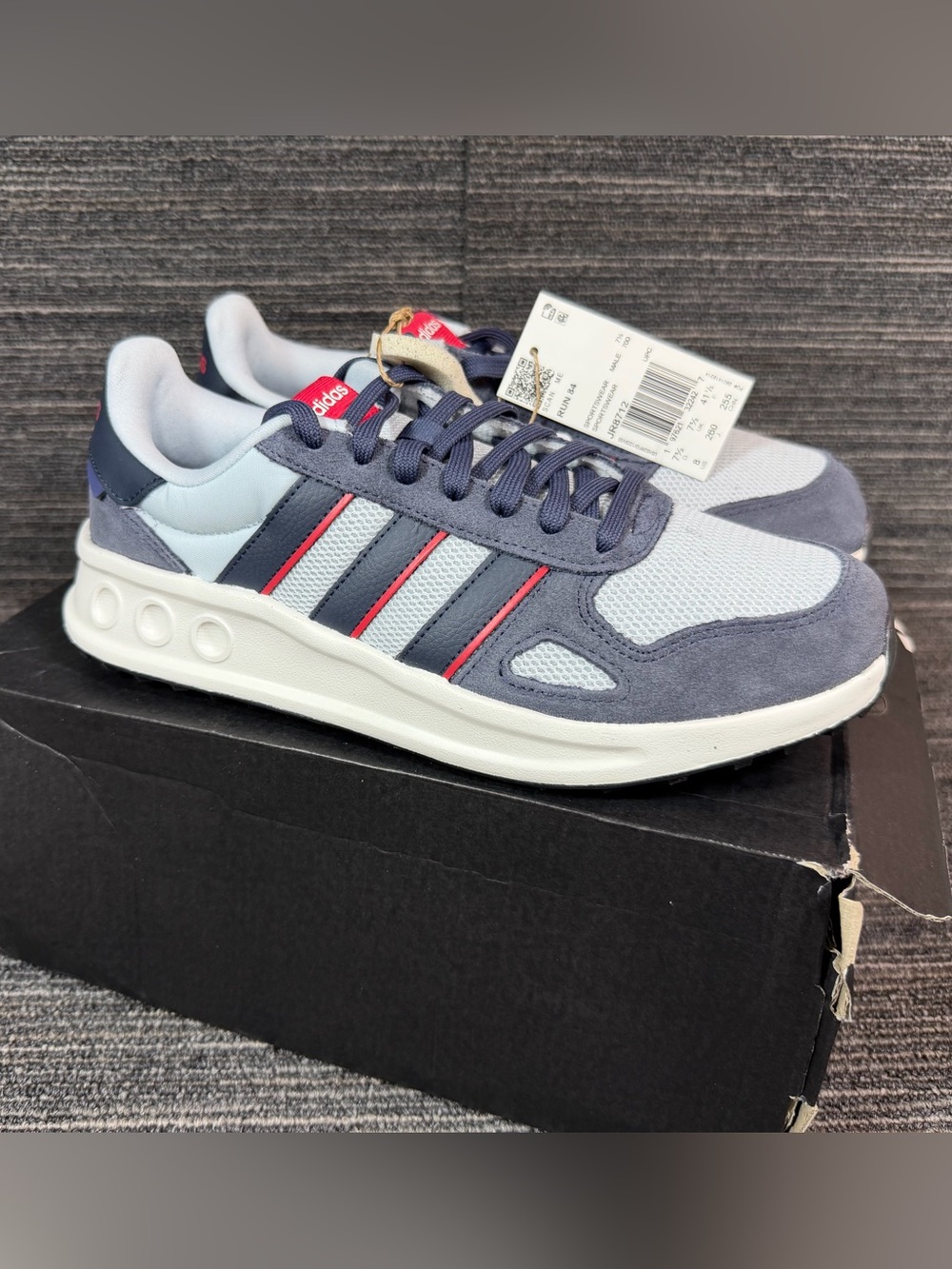 adidas Run 84 Halo Blue/Aurora Ink/Pure Ruby Sneakers Mens 8 JR8712 New